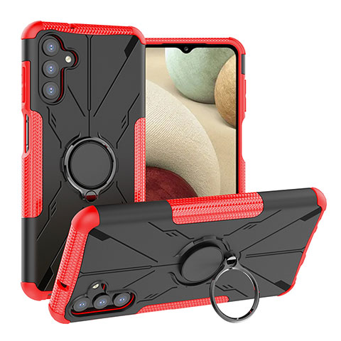 Coque Contour Silicone et Plastique Housse Etui Mat avec Magnetique Support Bague Anneau JX1 pour Samsung Galaxy A13 5G Rouge