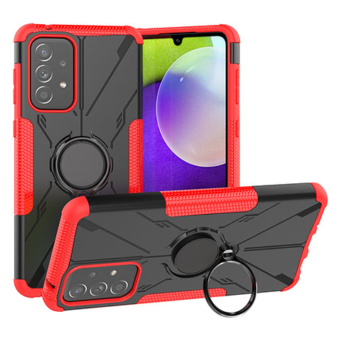 Coque Contour Silicone et Plastique Housse Etui Mat avec Magnetique Support Bague Anneau JX1 pour Samsung Galaxy A33 5G Rouge