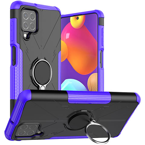 Coque Contour Silicone et Plastique Housse Etui Mat avec Magnetique Support Bague Anneau JX1 pour Samsung Galaxy M62 4G Violet