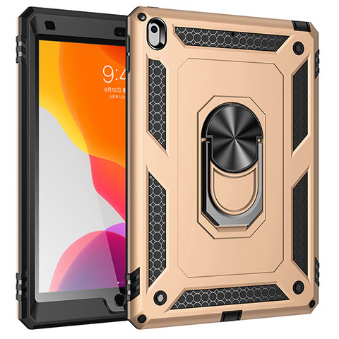 Coque Contour Silicone et Plastique Housse Etui Mat avec Magnetique Support Bague Anneau MQ1 pour Apple iPad 10.2 (2019) Or