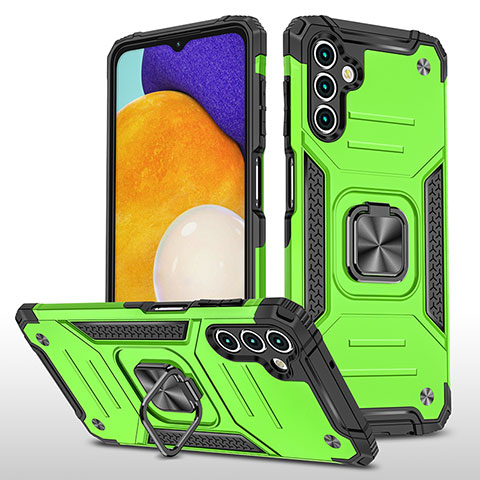 Coque Contour Silicone et Plastique Housse Etui Mat avec Magnetique Support Bague Anneau MQ1 pour Samsung Galaxy A04s Vert