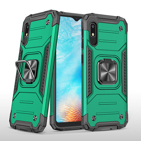 Coque Contour Silicone et Plastique Housse Etui Mat avec Magnetique Support Bague Anneau MQ1 pour Samsung Galaxy A10e Vert Nuit