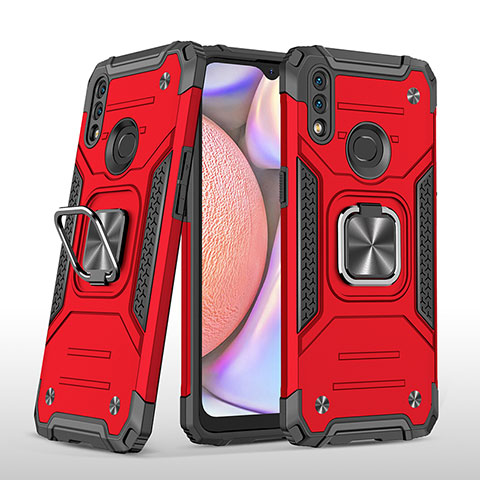 Coque Contour Silicone et Plastique Housse Etui Mat avec Magnetique Support Bague Anneau MQ1 pour Samsung Galaxy A10s Rouge