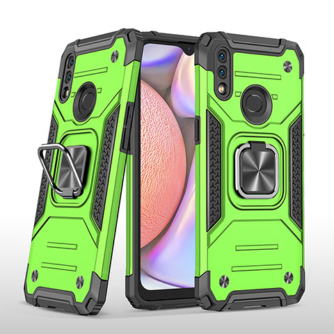 Coque Contour Silicone et Plastique Housse Etui Mat avec Magnetique Support Bague Anneau MQ1 pour Samsung Galaxy A10s Vert