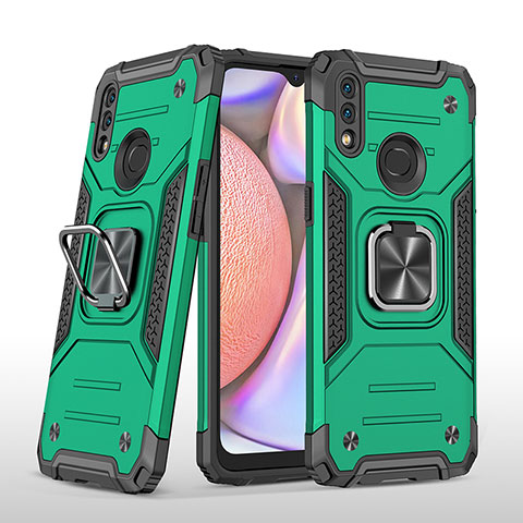 Coque Contour Silicone et Plastique Housse Etui Mat avec Magnetique Support Bague Anneau MQ1 pour Samsung Galaxy A10s Vert Nuit