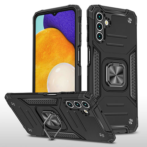 Coque Contour Silicone et Plastique Housse Etui Mat avec Magnetique Support Bague Anneau MQ1 pour Samsung Galaxy A13 5G Noir