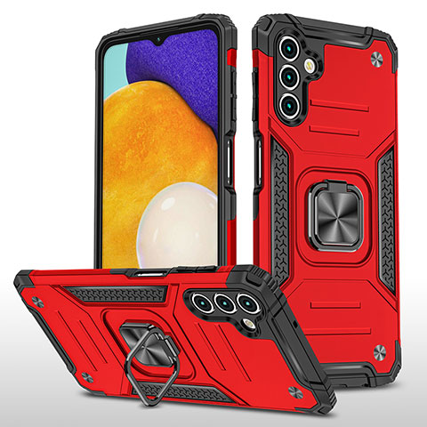 Coque Contour Silicone et Plastique Housse Etui Mat avec Magnetique Support Bague Anneau MQ1 pour Samsung Galaxy A13 5G Rouge