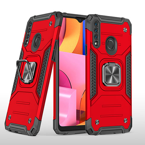 Coque Contour Silicone et Plastique Housse Etui Mat avec Magnetique Support Bague Anneau MQ1 pour Samsung Galaxy A20s Rouge