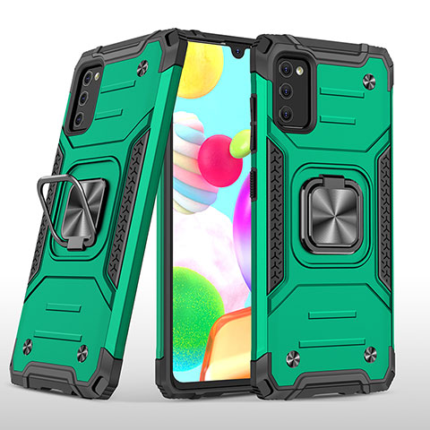 Coque Contour Silicone et Plastique Housse Etui Mat avec Magnetique Support Bague Anneau MQ1 pour Samsung Galaxy A41 Vert Nuit