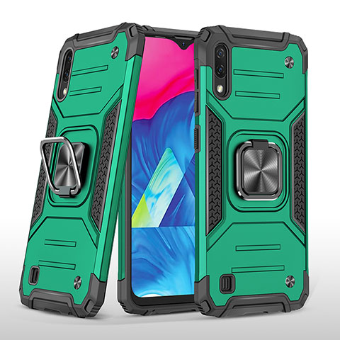 Coque Contour Silicone et Plastique Housse Etui Mat avec Magnetique Support Bague Anneau MQ1 pour Samsung Galaxy M10 Vert Nuit