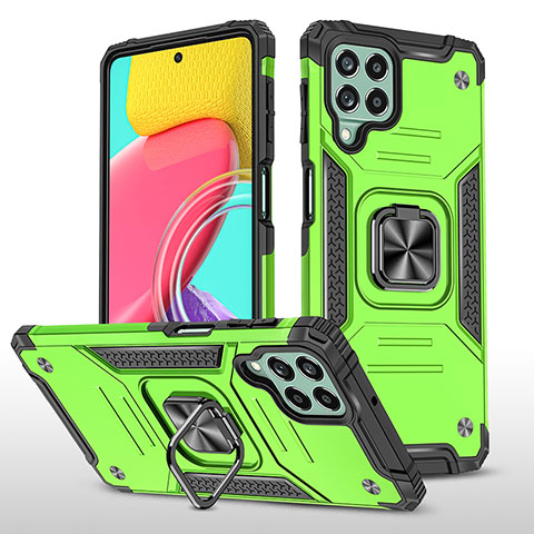 Coque Contour Silicone et Plastique Housse Etui Mat avec Magnetique Support Bague Anneau MQ1 pour Samsung Galaxy M53 5G Vert