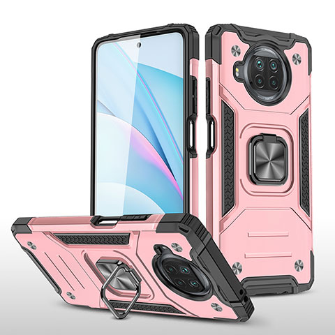 Coque Contour Silicone et Plastique Housse Etui Mat avec Magnetique Support Bague Anneau MQ1 pour Xiaomi Mi 10i 5G Or Rose