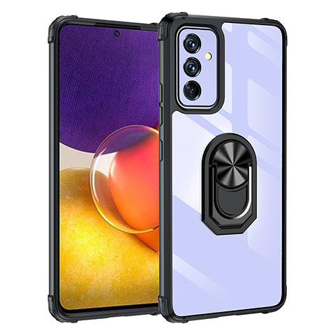 Coque Contour Silicone et Plastique Housse Etui Mat avec Magnetique Support Bague Anneau MQ2 pour Samsung Galaxy A34 5G Noir