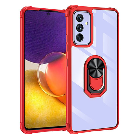 Coque Contour Silicone et Plastique Housse Etui Mat avec Magnetique Support Bague Anneau MQ2 pour Samsung Galaxy A54 5G Rouge