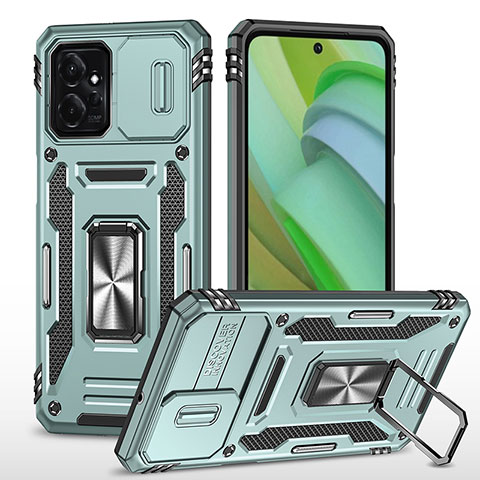 Coque Contour Silicone et Plastique Housse Etui Mat avec Magnetique Support Bague Anneau MQ3 pour Motorola Moto G Power 5G (2023) Pastel Vert