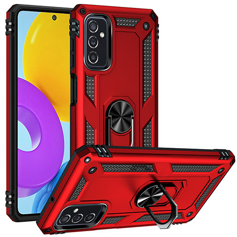 Coque Contour Silicone et Plastique Housse Etui Mat avec Magnetique Support Bague Anneau MQ3 pour Samsung Galaxy M52 5G Rouge