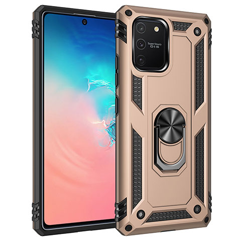 Coque Contour Silicone et Plastique Housse Etui Mat avec Magnetique Support Bague Anneau MQ3 pour Samsung Galaxy M80S Or