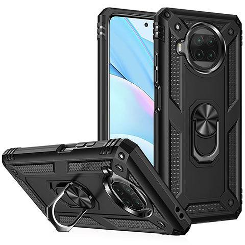 Coque Contour Silicone et Plastique Housse Etui Mat avec Magnetique Support Bague Anneau MQ3 pour Xiaomi Mi 10i 5G Noir