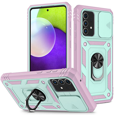 Coque Contour Silicone et Plastique Housse Etui Mat avec Magnetique Support Bague Anneau MQ5 pour Samsung Galaxy A52 5G Mixte