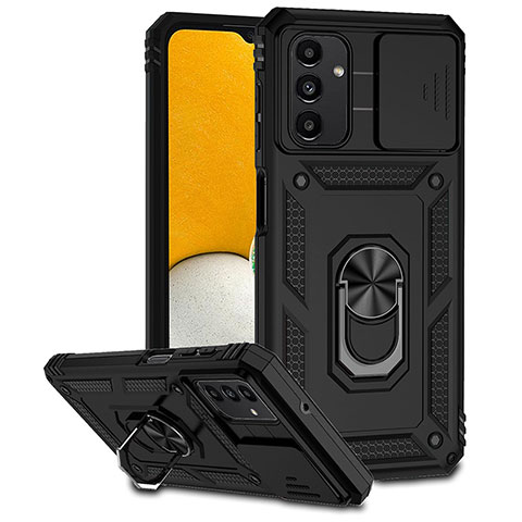 Coque Contour Silicone et Plastique Housse Etui Mat avec Magnetique Support Bague Anneau MQ6 pour Samsung Galaxy A13 5G Noir