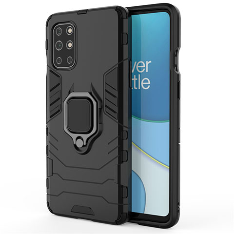 Coque Contour Silicone et Plastique Housse Etui Mat avec Magnetique Support Bague Anneau pour OnePlus 8T 5G Noir