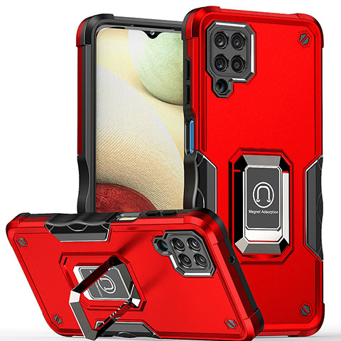 Coque Contour Silicone et Plastique Housse Etui Mat avec Magnetique Support Bague Anneau QW1 pour Samsung Galaxy M53 5G Rouge