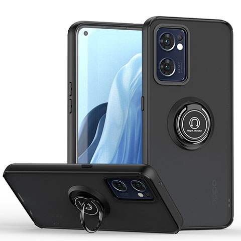 Coque Contour Silicone et Plastique Housse Etui Mat avec Magnetique Support Bague Anneau QW2 pour OnePlus Nord CE 2 5G Noir