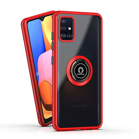 Coque Contour Silicone et Plastique Housse Etui Mat avec Magnetique Support Bague Anneau QW2 pour Samsung Galaxy A51 5G Rouge