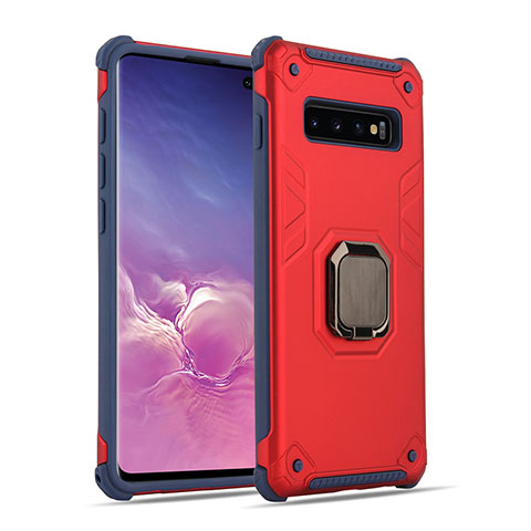 Coque Contour Silicone et Plastique Housse Etui Mat avec Magnetique Support Bague Anneau T01 pour Samsung Galaxy S10 5G Mixte