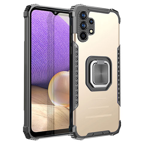 Coque Contour Silicone et Plastique Housse Etui Mat avec Magnetique Support Bague Anneau ZJ2 pour Samsung Galaxy A32 4G Or