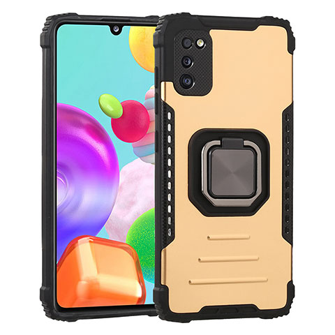 Coque Contour Silicone et Plastique Housse Etui Mat avec Magnetique Support Bague Anneau ZJ2 pour Samsung Galaxy A41 Or