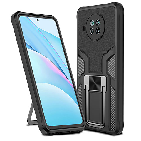 Coque Contour Silicone et Plastique Housse Etui Mat avec Magnetique Support Bague Anneau ZL1 pour Xiaomi Mi 10T Lite 5G Noir