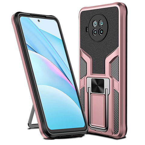 Coque Contour Silicone et Plastique Housse Etui Mat avec Magnetique Support Bague Anneau ZL1 pour Xiaomi Mi 10T Lite 5G Or Rose