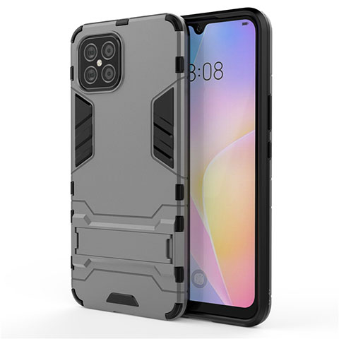 Coque Contour Silicone et Plastique Housse Etui Mat avec Support A01 pour Huawei Nova 8 SE 5G Gris