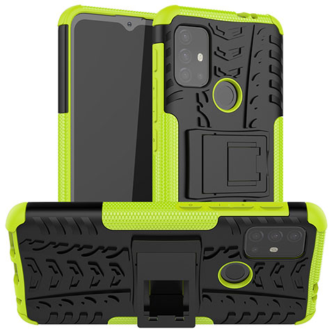 Coque Contour Silicone et Plastique Housse Etui Mat avec Support A01 pour Motorola Moto G10 Power Vert