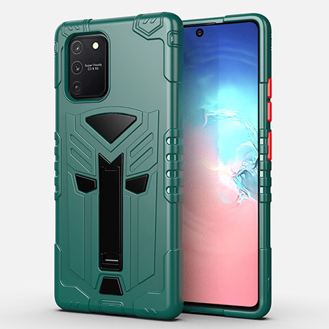 Coque Contour Silicone et Plastique Housse Etui Mat avec Support A01 pour Samsung Galaxy S10 Lite Vert