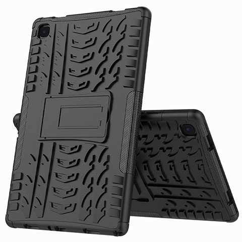 Coque Contour Silicone et Plastique Housse Etui Mat avec Support A01 pour Samsung Galaxy Tab A7 Wi-Fi 10.4 SM-T500 Noir