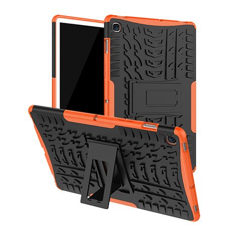 Coque Contour Silicone et Plastique Housse Etui Mat avec Support A01 pour Samsung Galaxy Tab S5e Wi-Fi 10.5 SM-T720 Orange