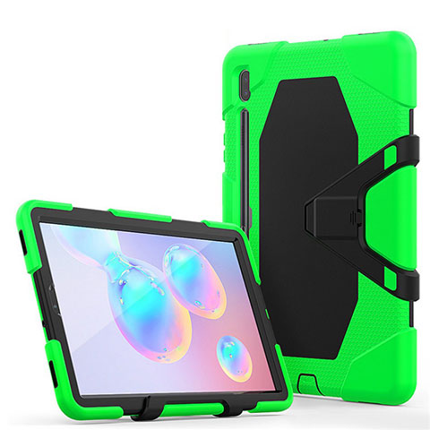 Coque Contour Silicone et Plastique Housse Etui Mat avec Support A01 pour Samsung Galaxy Tab S6 10.5 SM-T860 Vert