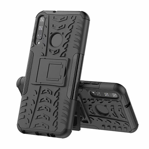 Coque Contour Silicone et Plastique Housse Etui Mat avec Support A02 pour Huawei Honor 9C Noir