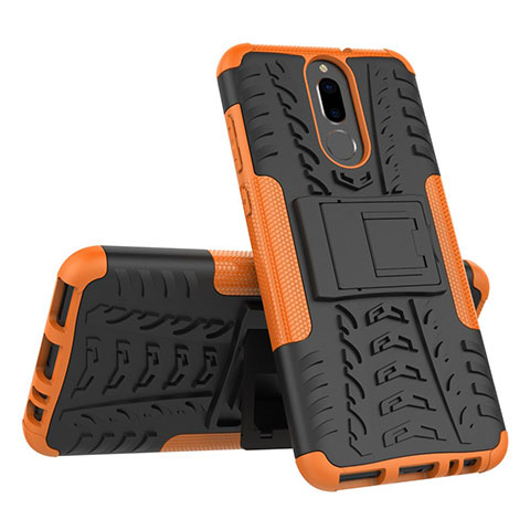 Coque Contour Silicone et Plastique Housse Etui Mat avec Support A02 pour Huawei Nova 2i Orange