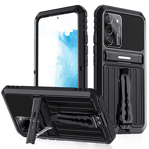 Coque Contour Silicone et Plastique Housse Etui Mat avec Support A02 pour Samsung Galaxy S21 Plus 5G Noir