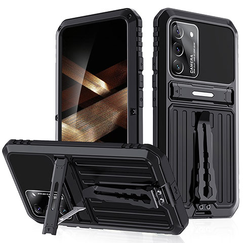 Coque Contour Silicone et Plastique Housse Etui Mat avec Support A02 pour Samsung Galaxy S24 Plus 5G Noir