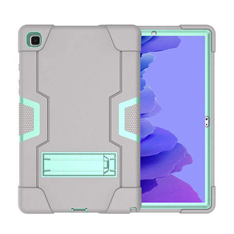 Coque Contour Silicone et Plastique Housse Etui Mat avec Support A02 pour Samsung Galaxy Tab A7 4G 10.4 SM-T505 Gris