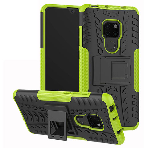 Coque Contour Silicone et Plastique Housse Etui Mat avec Support A03 pour Huawei Mate 20 Vert