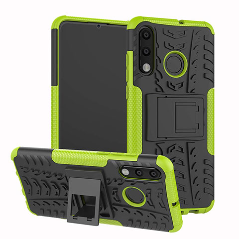 Coque Contour Silicone et Plastique Housse Etui Mat avec Support A04 pour Huawei Nova 4e Vert