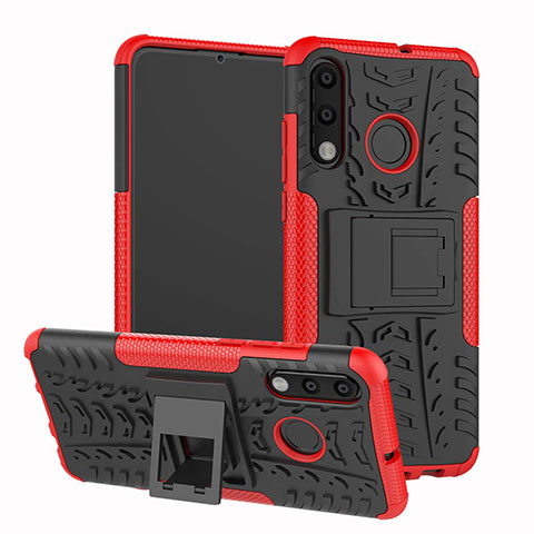 Coque Contour Silicone et Plastique Housse Etui Mat avec Support A04 pour Huawei P30 Lite XL Rouge