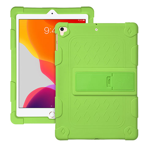 Coque Contour Silicone et Plastique Housse Etui Mat avec Support H01 pour Apple iPad Pro 9.7 Vert