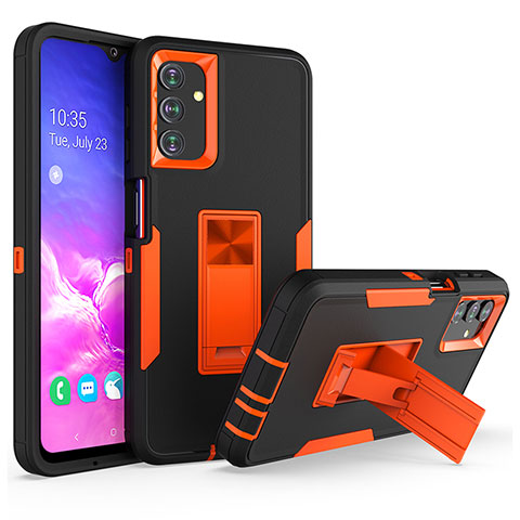 Coque Contour Silicone et Plastique Housse Etui Mat avec Support J01S pour Samsung Galaxy A04s Orange