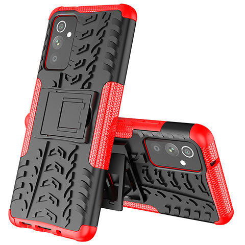 Coque Contour Silicone et Plastique Housse Etui Mat avec Support J01X pour Samsung Galaxy A05s Rouge